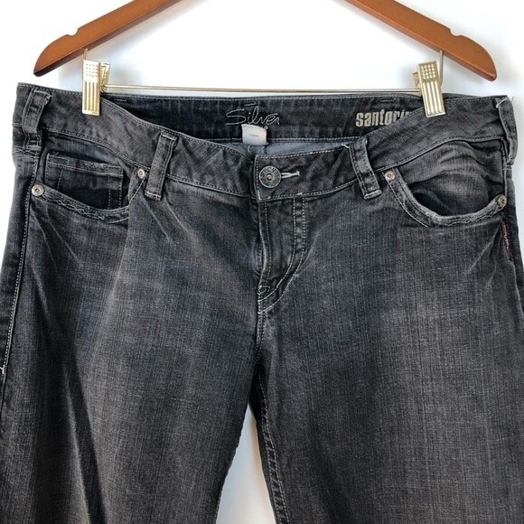 Silver Jeans Santorini Washed Black Crop Jeans 36 - Picture 2 of 8